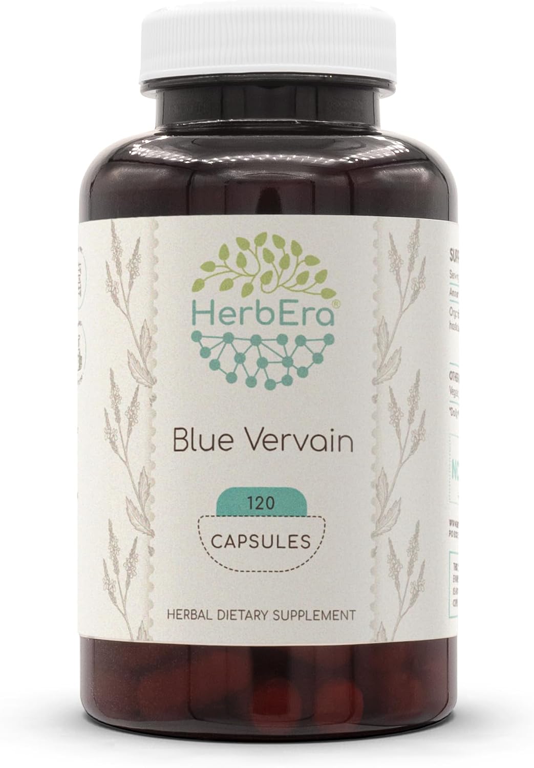 HerbEra Blue Vervain 60 Capsules, 500 mg Dried Herb Supplement - görsel 5