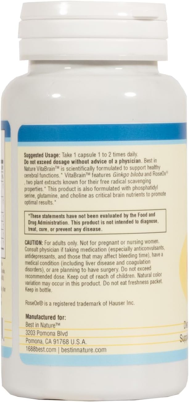 VitaBrain Brain Support Supplement (60 Capsules) - görsel 3