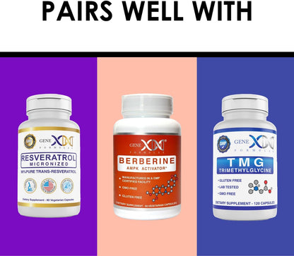 Genex Formulae NAD+ 250mg – Actual NAD+ Supplement, 60 Capsules