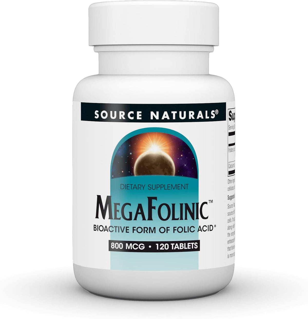 Source Naturals MegaFolinic – Bioactive Folate 800 mcg, 120 Tablets - görsel 1