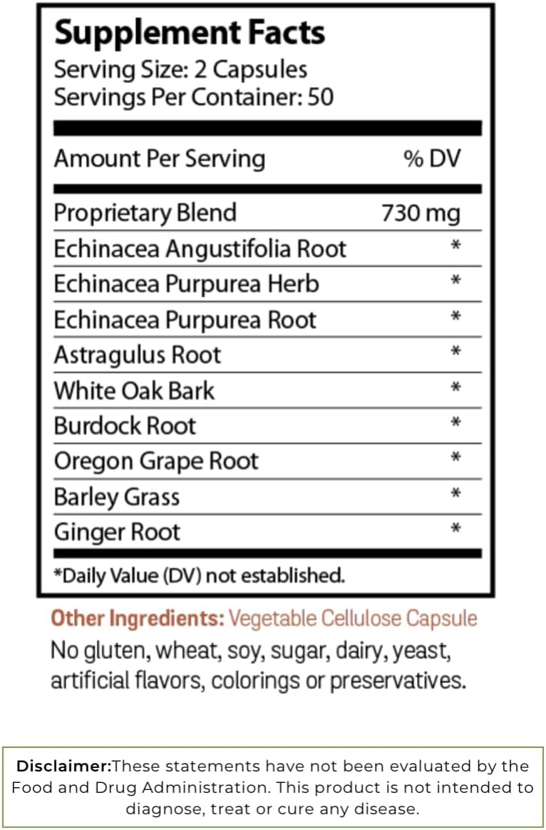 Nature's Cue Kosher Passover Immune Power – Organic Whole Plants, 100 Vegetarian Capsules - görsel 1