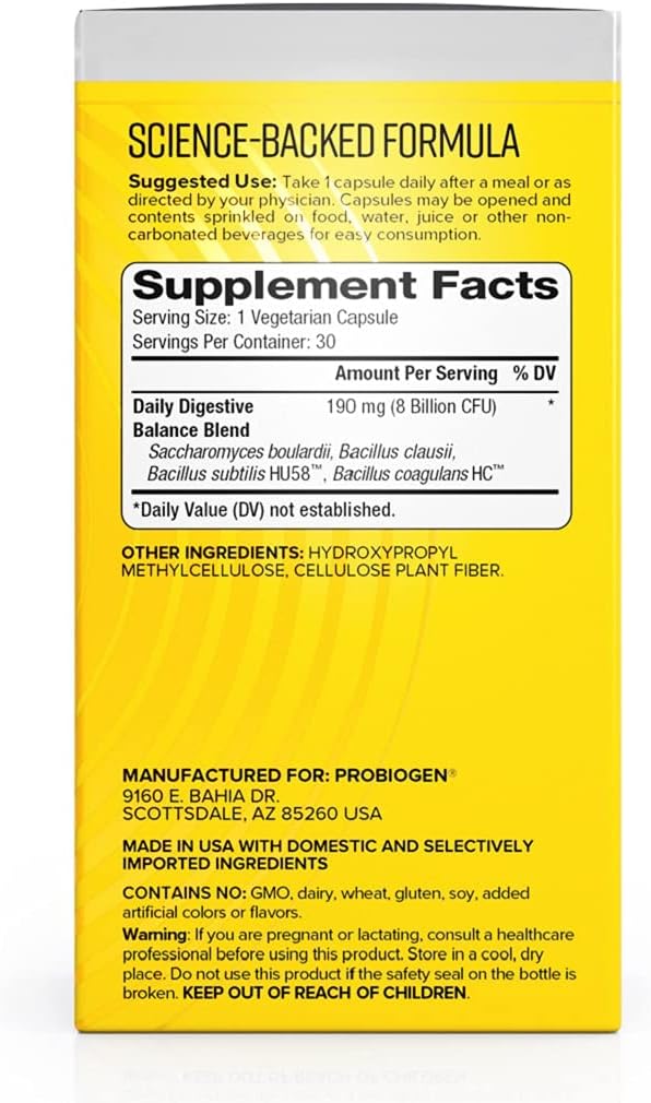 Probiogen Spore Probiotic - Daily Digestive & Gut Health Support - Probiotics for Women and Men - 30 Capsules - görsel 5