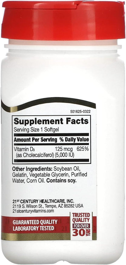 21st Century D3-5000 IU Tablets Maximum Strength - 110 Tablets, Pack of 2