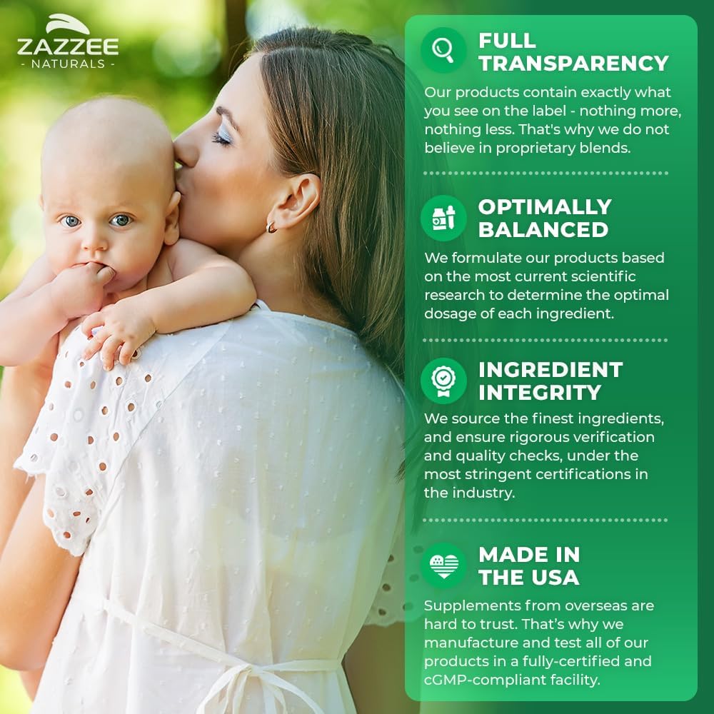 Zazzee Myo-Inositol Capsules, 2000 mg per Serving, 120 Vegan Capsules - görsel 3