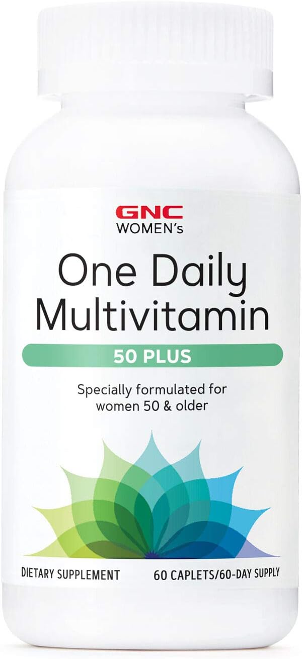 GNC Women's 50 Plus One Daily Multivitamin | Supports Bone, Eye, Memory, Brain and Skin Health with Vitamin D, Calcium and B12 | Helps Energy Production | 60 Caplets - görsel 1