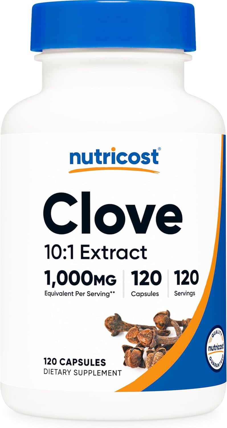 Nutricost Clove Extract 120 Capsules - Vegan, GM Free & Gluten-free - görsel 1