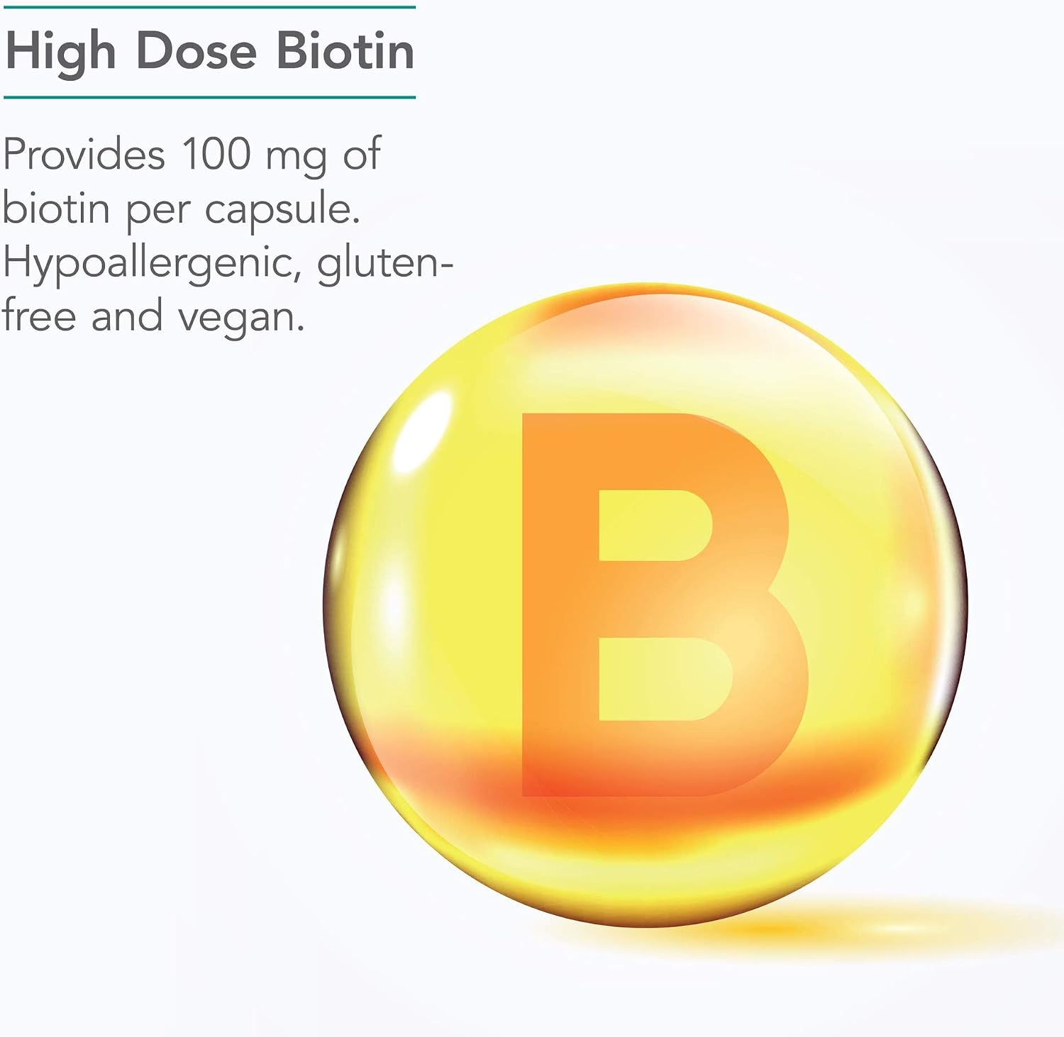 NutriCology Biotin Blast - 100 mg Biotin Food Supplement for Hair, Skin and Nails - 90 Vegetarian Capsules - görsel 4