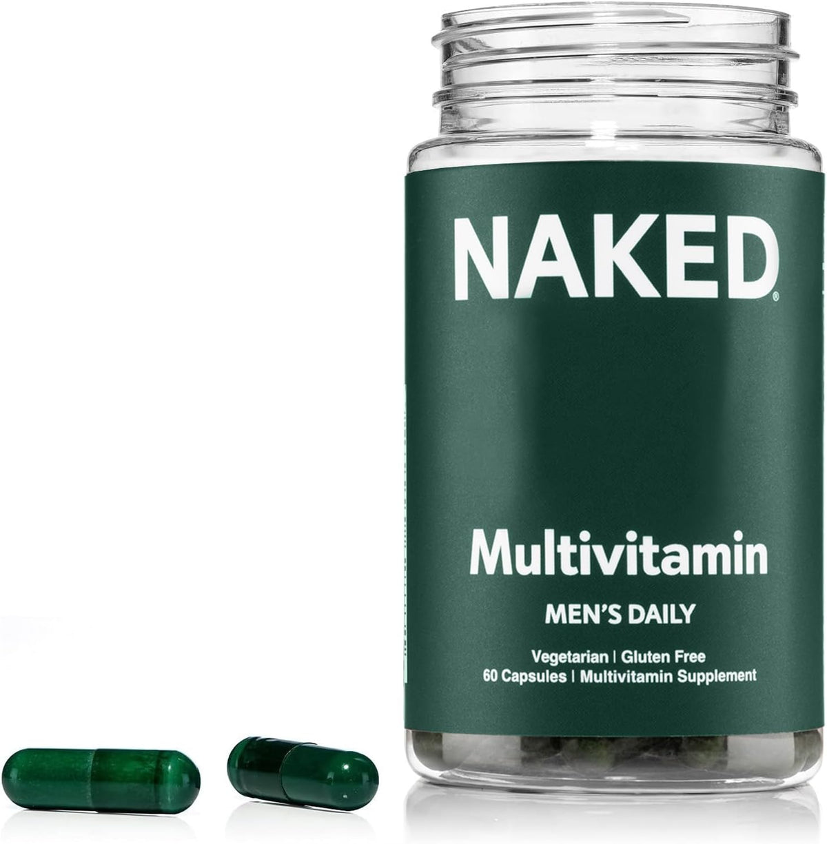 NAKED Men's Multivitamin – Daily Multivitamin for Men with Vitamins A, C, E, Selenium & Zinc – Gluten-free & Vegetarian – 60 Capsules - görsel 4