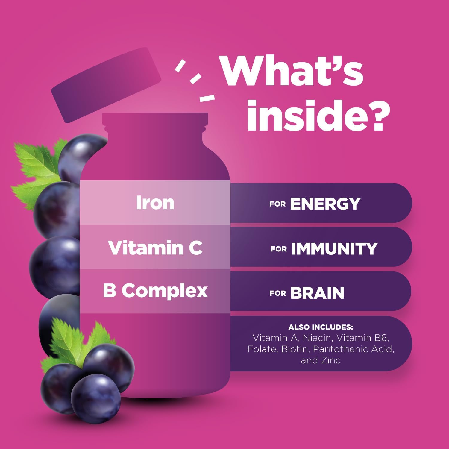 Phytoral Kids Iron Gummies with Vitamin C – Multivitamin for Immunity & Energy - görsel 3