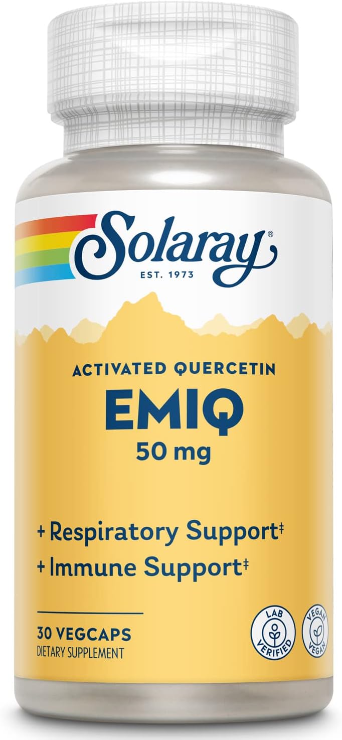 SOLARAY EMIQ Activated Quercetin – Sinus, Respiratory and Immune Support (30 Vegan Capsules) - görsel 1