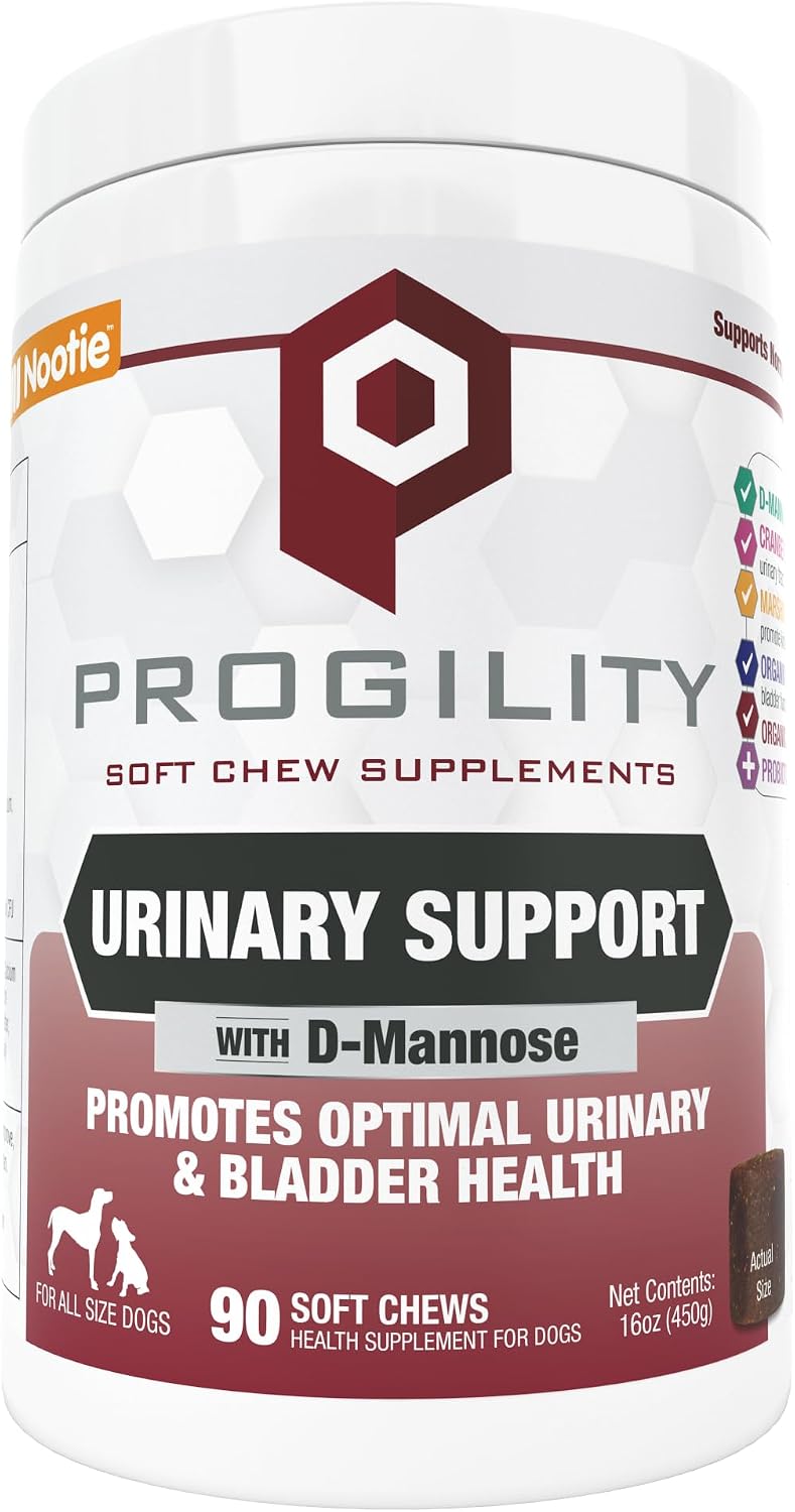 Nootie Progility Urinary Support Supplement for Dogs, Bladder Support and Urinary Tract Support with Cranberry and D-Mannose, 90 Soft Chews - görsel 1