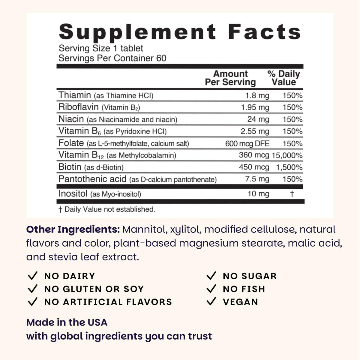 EZ Melts Dissolvable B-Complex - Vitamin B Complex with Methylated B12 & Folate - Strawberry Swirl - 60 Tablets - görsel 3
