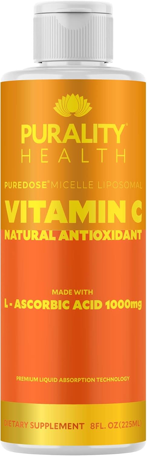 PURALITY HEALTH Vitamin C Liquid Supplement 1000mg, Micelle Liposomal, Non-GMO, Vegan, 15 Day Supply - görsel 1