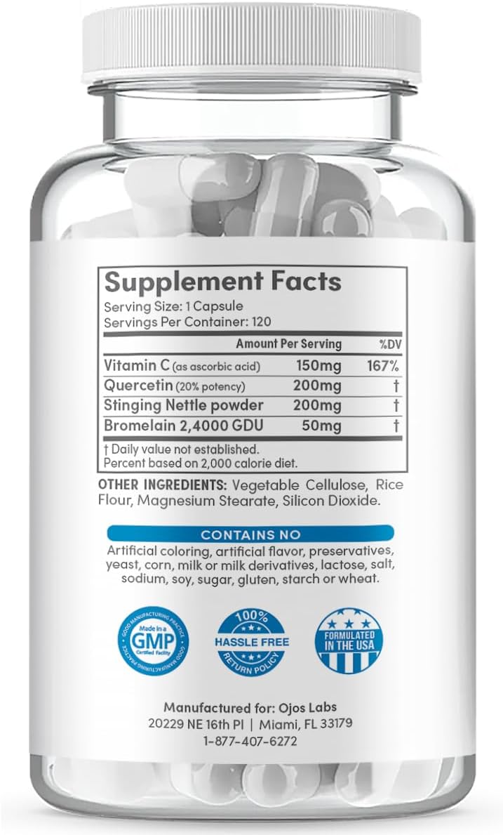 Advanced Histamine Defence - Natural D-Hist Supplement for Histamine Balance - 120 Capsules - görsel 3