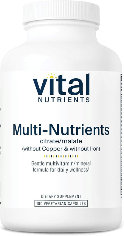 Vital Nutrients Multi-Nutrients 3 - Citrate & Malate Multivitamin - 180 Capsules