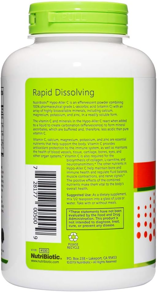 NutriBiotic Hypo-Aller C Powder - Buffered Vitamin C with Minerals, 8 oz - görsel 2