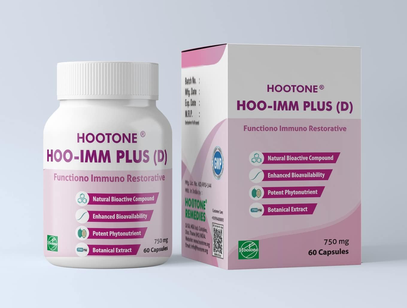 HOO-IMM Plus (D) - Natural Immune Support Supplement, 60 Capsules - görsel 1