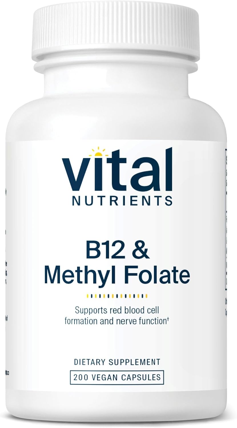 Vital Nutrients Vitamin B12 & Methyl Folate – Vegan Methylated B12 and 5-MTHF – 100 Capsules - görsel 6
