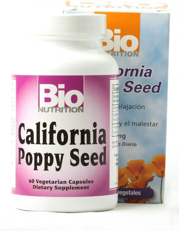 Bio Nutrition - California Poppy Seed - 500 mg - 60 Vegetarian Capsules - görsel 1