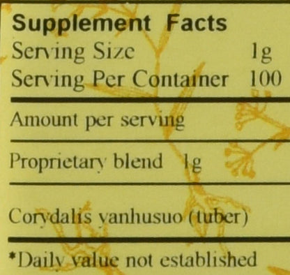 Yan Hu Suo - Corydalis Yanhusuo Tuber, 100 Grams (E-Fong)