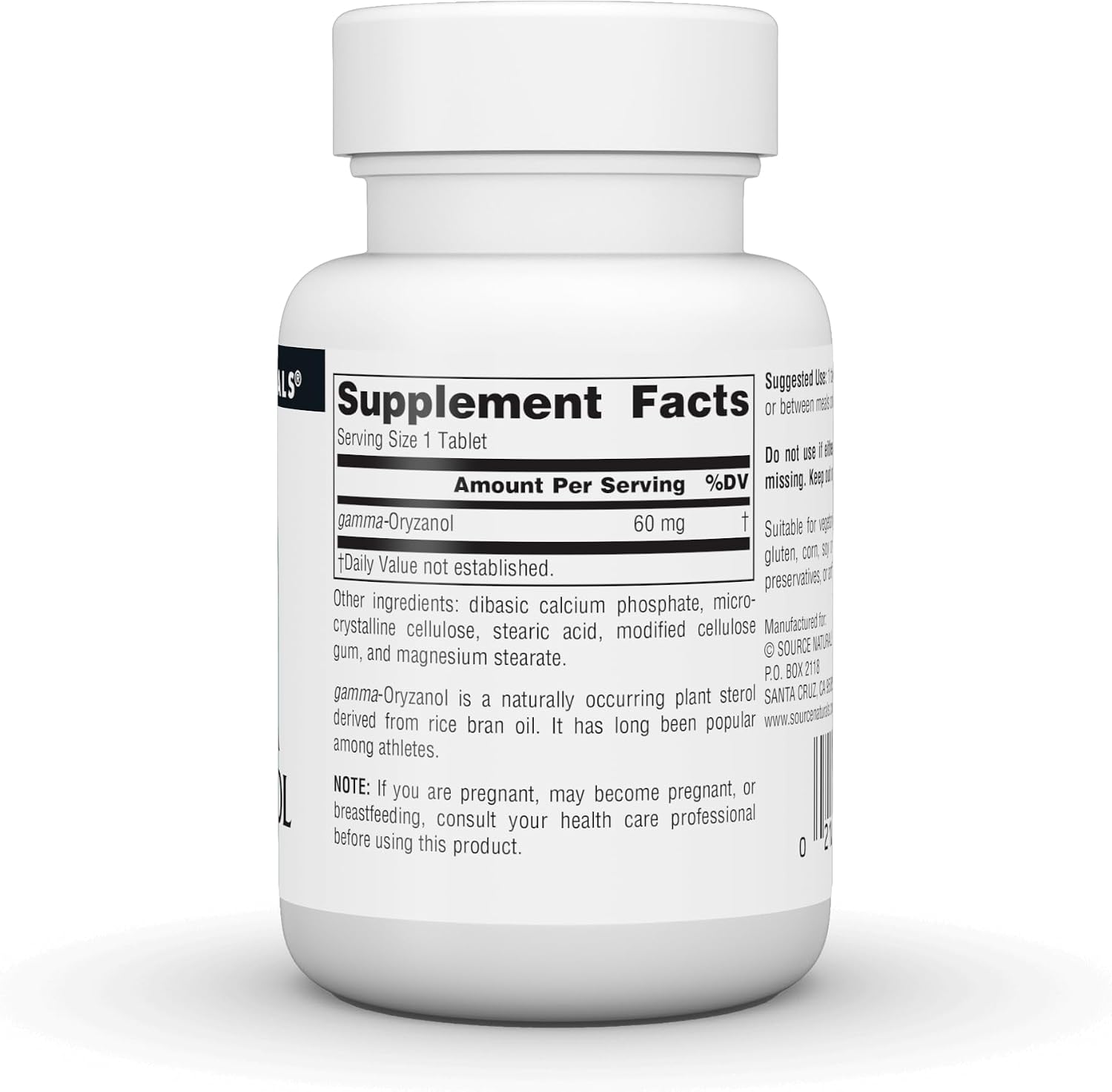 Source Naturals Gamma Oryzanol 60 mg - Athletic Series Food Supplement - 100 Tablets - görsel 3