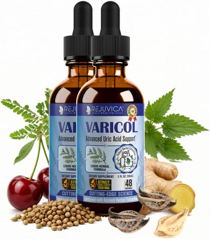 Varicol – Advanced Uric Acid Support Supplement – Liquid Formula – Tart Cherry, Chanca Piedra, Celery Seed, Ginger & More!