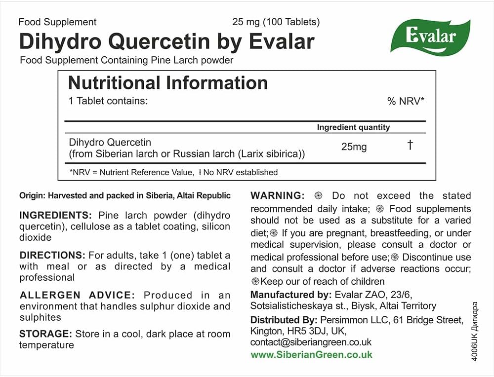 Evalar Dihydro Quercetin Siberian Larch Bioflavonoid 100 Tablets - görsel 5