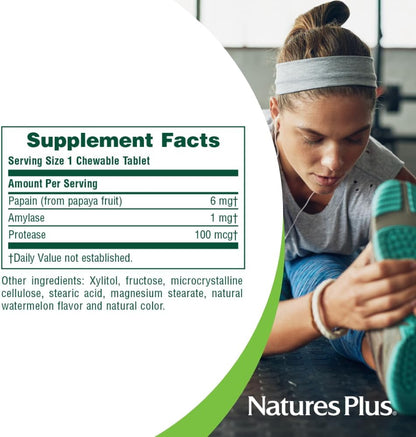 NaturesPlus Papaya Enzyme Chewable Tablets - 180 Tablets