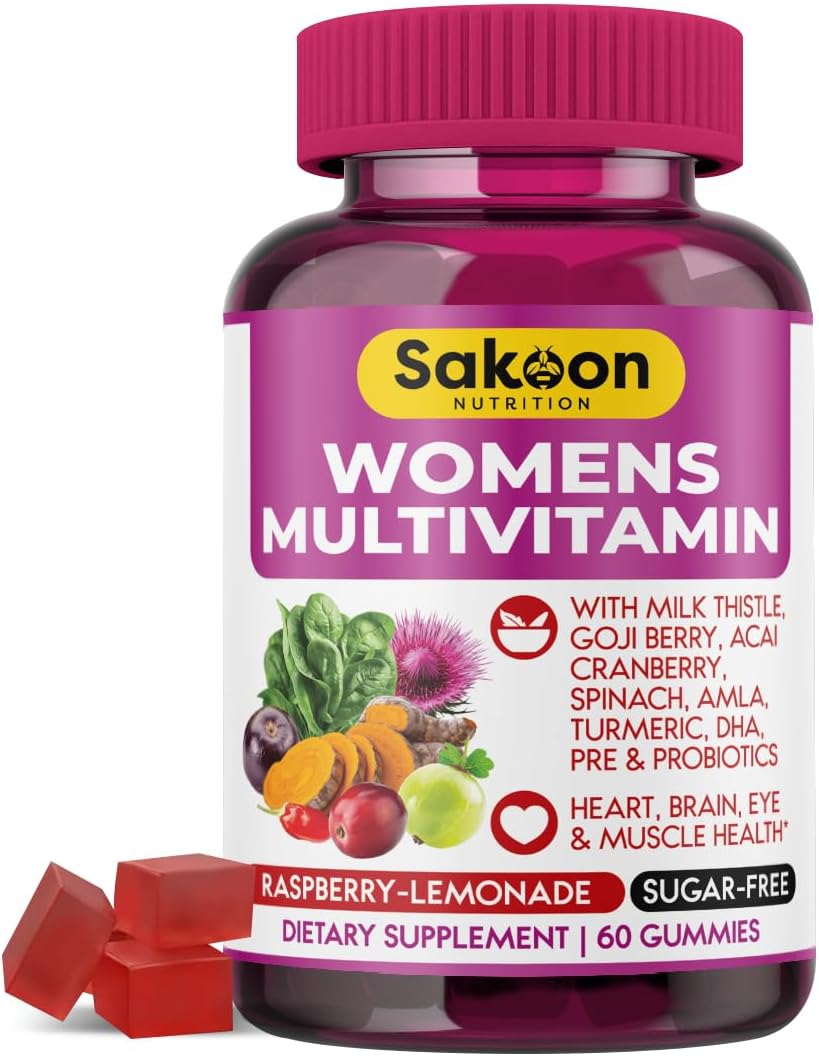 Sakoon Nutrition Halal Women's Full Spectrum Multivitamin Gummies with Probiotics & Prebiotics – Complete Daily Wellness Support, Immune & Digestive Health – Vegan, Non-GMO, Delicious Fruit Flavour! - görsel 1