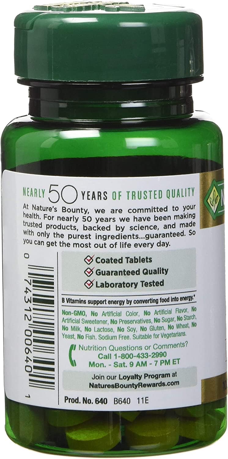 Nature's Bounty Vitamin B-2 100 mg Tablets, 100 Tablets (Pack of 12) - görsel 3