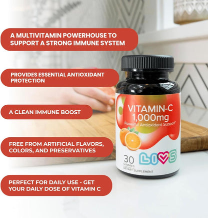 LIVS Vitamin C 1000mg Gummies for Kids and Adults
