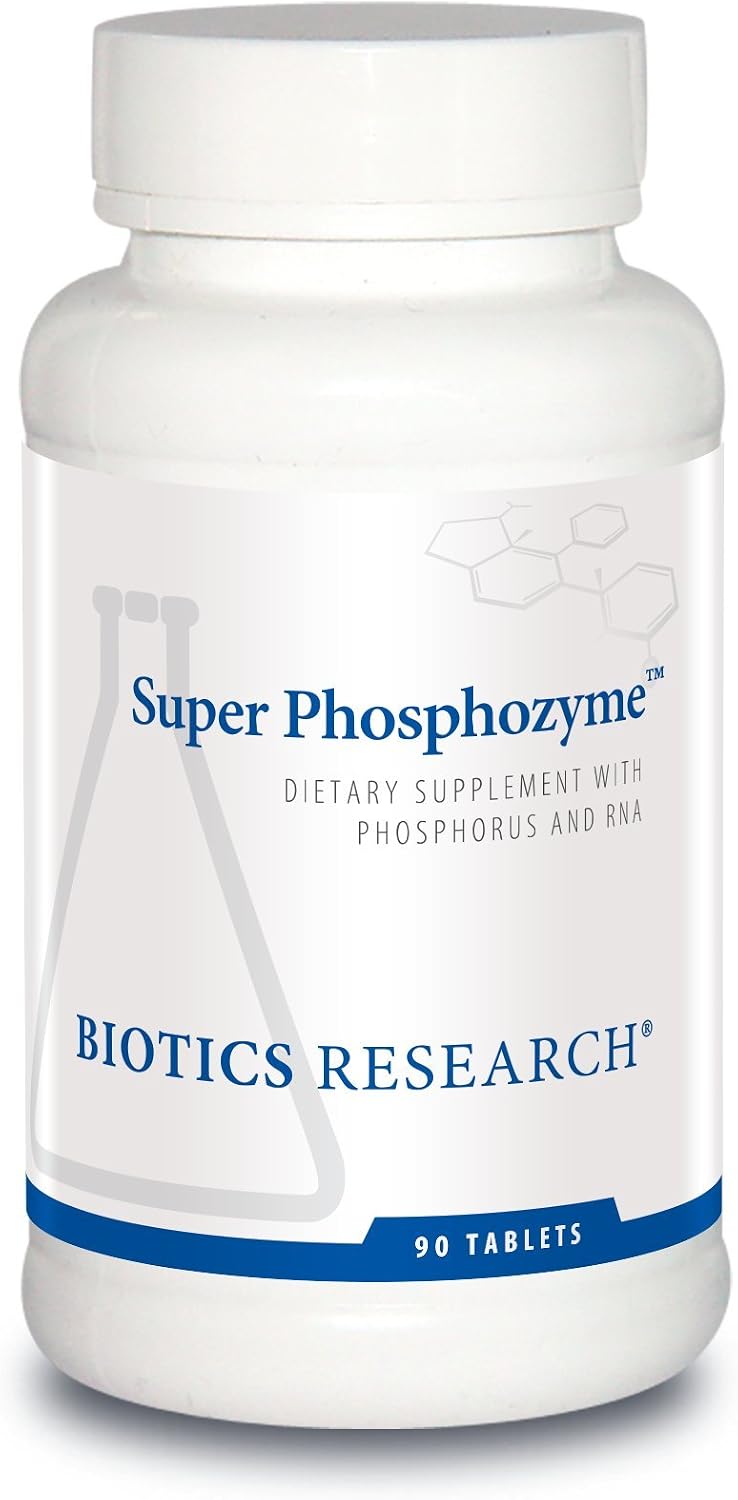 BIOTICS RESEARCH Super Phosphozyme – Phosphorus with RNA, Electrolytes, for Normal Bones and Teeth, 90 Tablets - görsel 1
