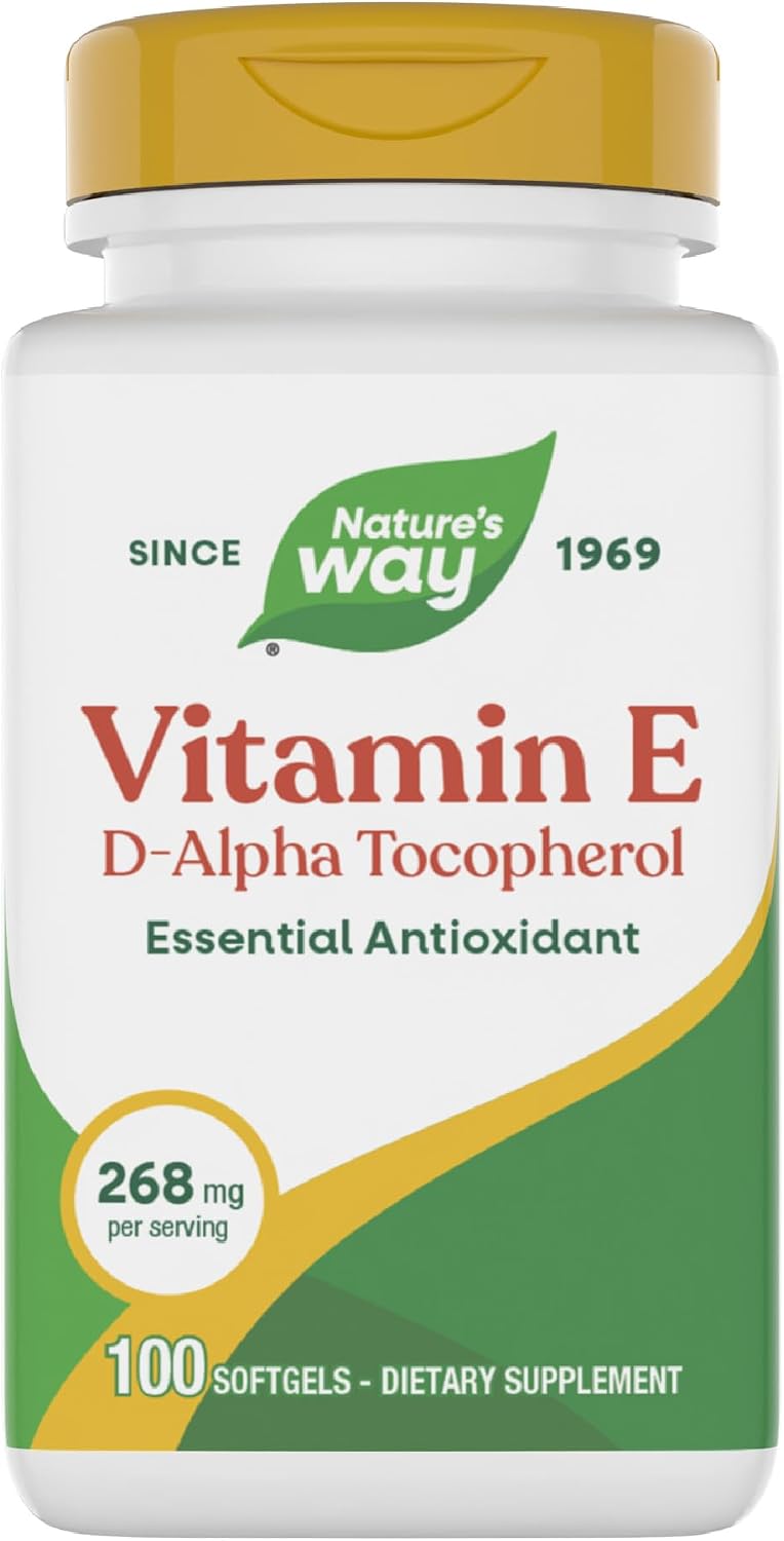 Nature's Way Vitamin E - D-Alpha Tocopherol - 268 mg (400 IU) - 100 Softgels - görsel 1