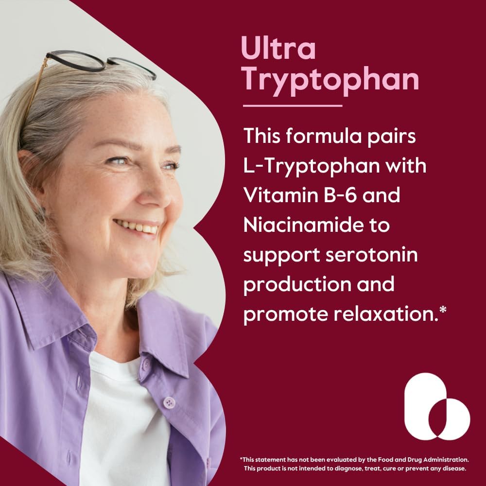 BESTVITE Ultra L-Tryptophan 500mg with B3 & B6 - 120 Vegetarian Capsules - görsel 2