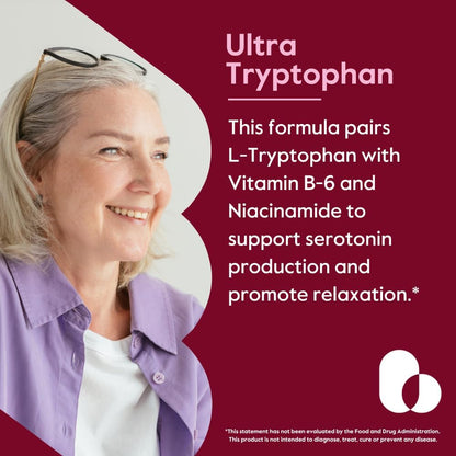 BESTVITE Ultra L-Tryptophan 500mg with B3 & B6 - 120 Vegetarian Capsules