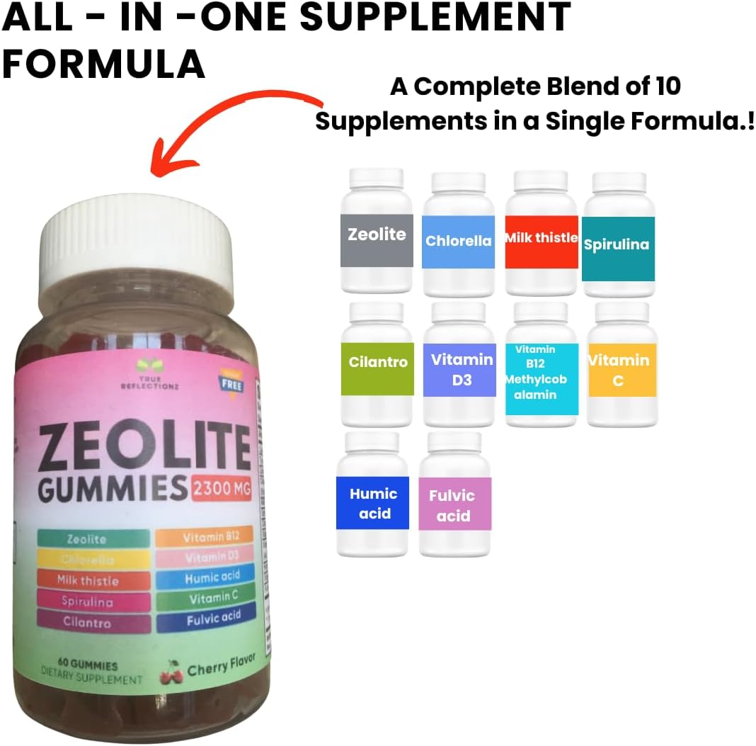 Zeolite Detox Gummies 2300mg with Methyl B12 and Chlorella - görsel 3