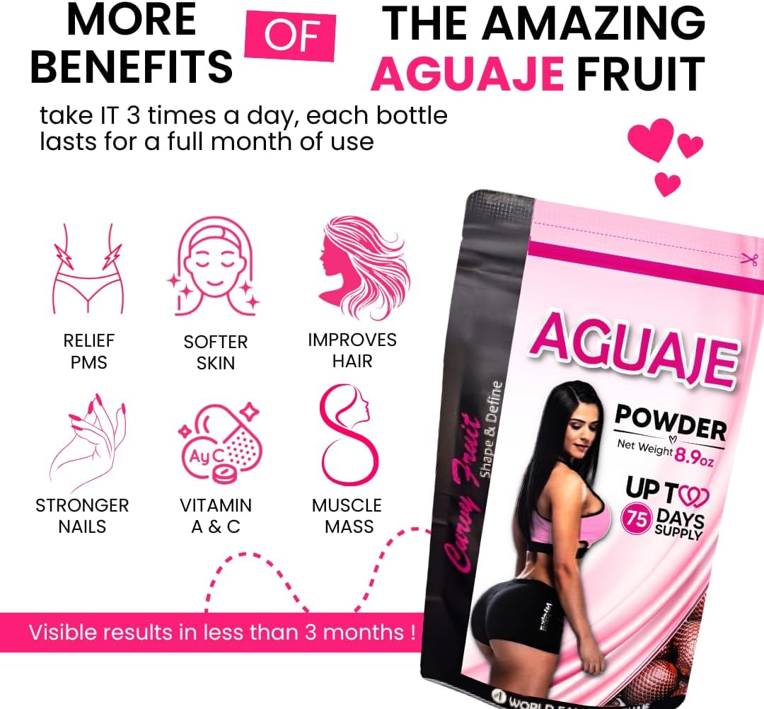 Original Aguaje CurvyFruit Powder for Bigger Bum, Bust and Hips - 100 g (31-Day Supply) - görsel 4