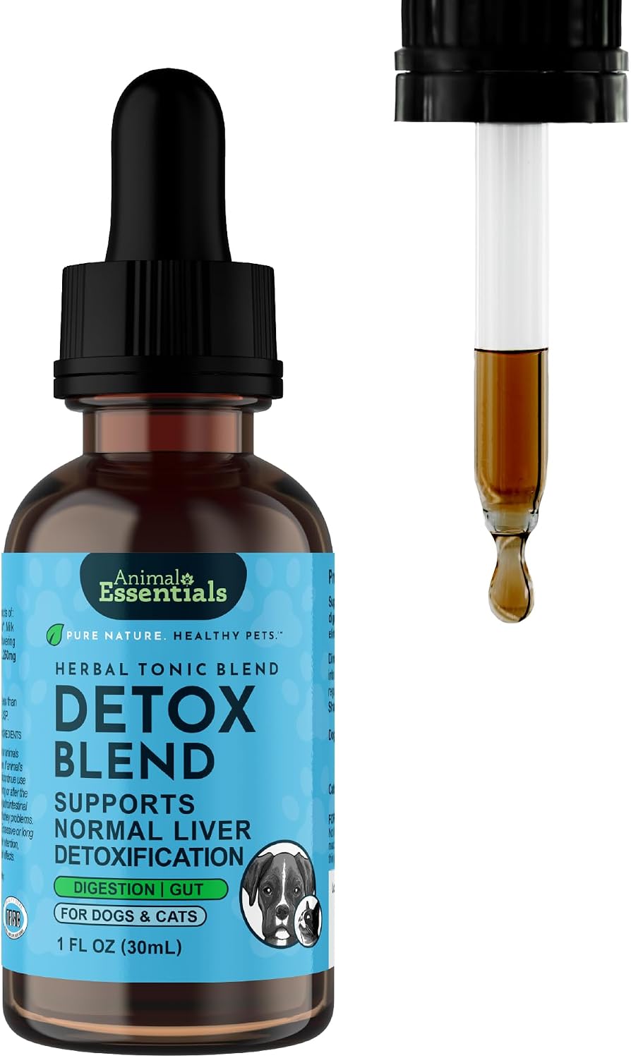Animal Essentials Detox Blend - Liver Support for Dogs & Cats - Organic Herbal Formula - 30 ml - görsel 1