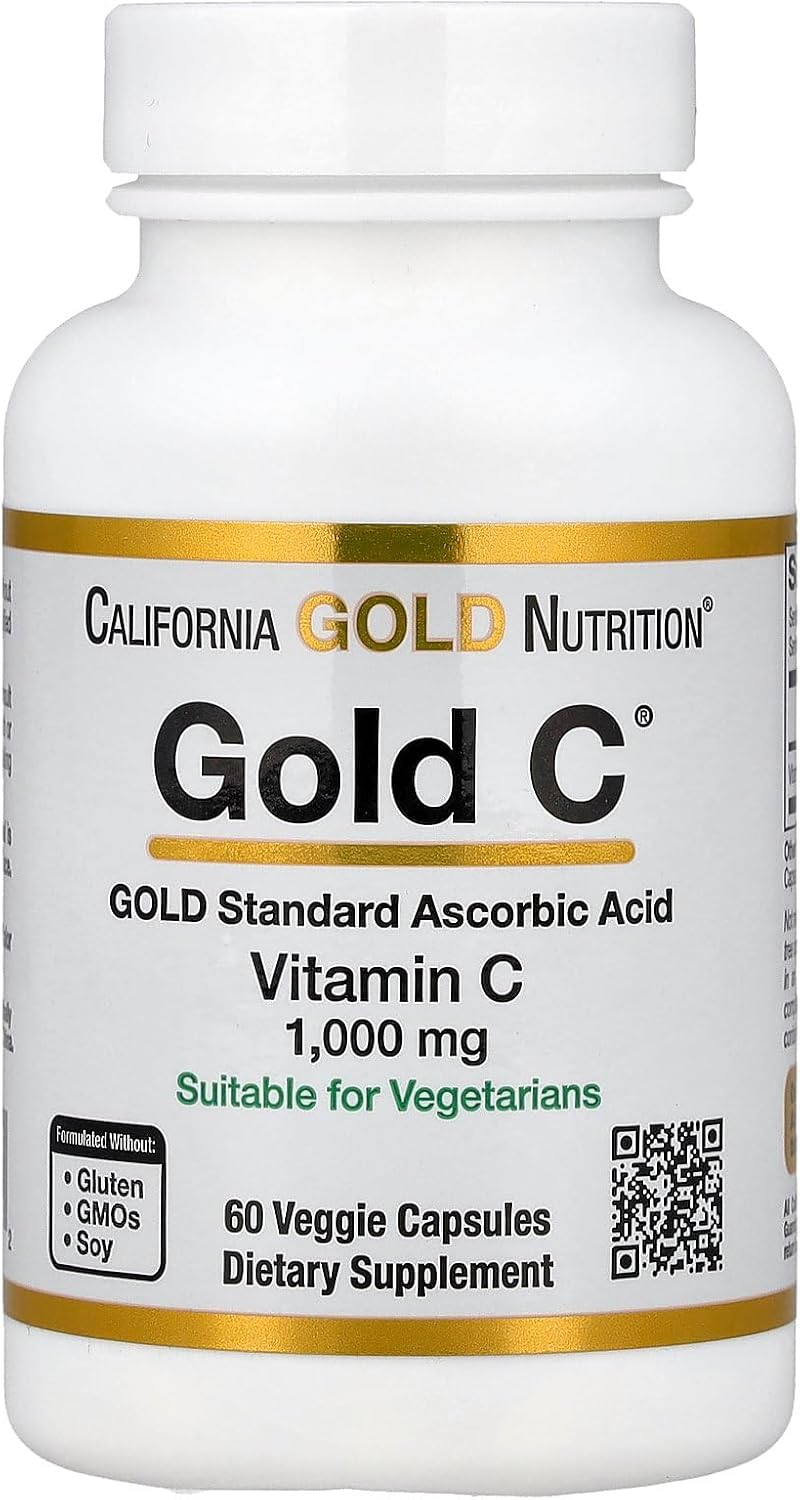 California Gold Nutrition Vitamin C, 1000 mg Veggie Capsules, 60 Count - görsel 1