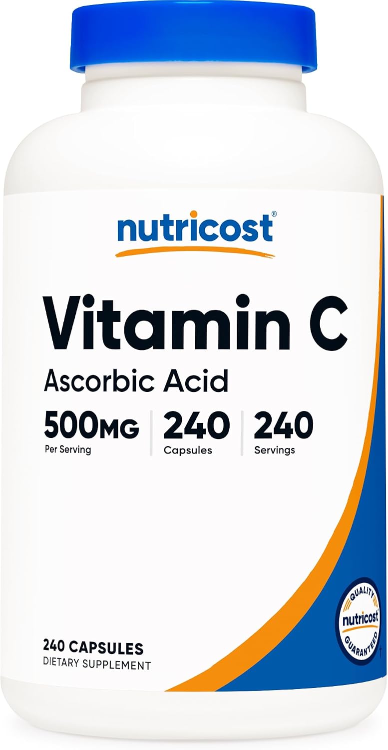 Nutricost Vitamin C 500mg, 240 Capsules, Vegetarian, Gluten-free & Non-GMO - görsel 1