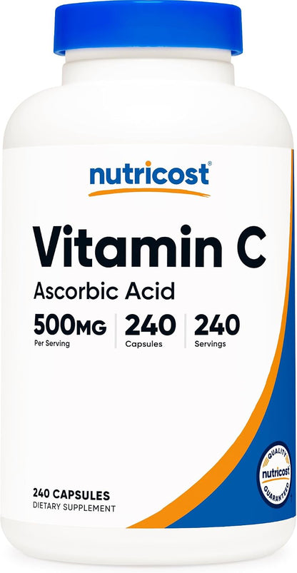Nutricost Vitamin C 500mg, 240 Capsules, Vegetarian, Gluten-free & Non-GMO