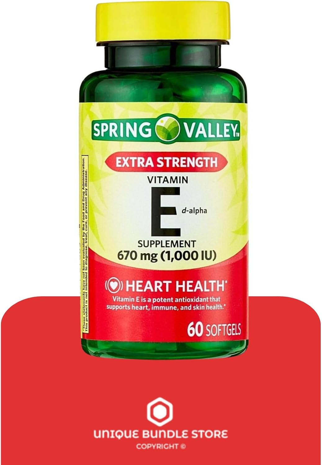 Vitamin E 670mg (1,000 IU) Extra Strength – 60 Softgels, Natural d-Alpha Vitamin E Supplement, Daily Vitamin E 1000 IU for Wellness (Pack of 3) - görsel 3
