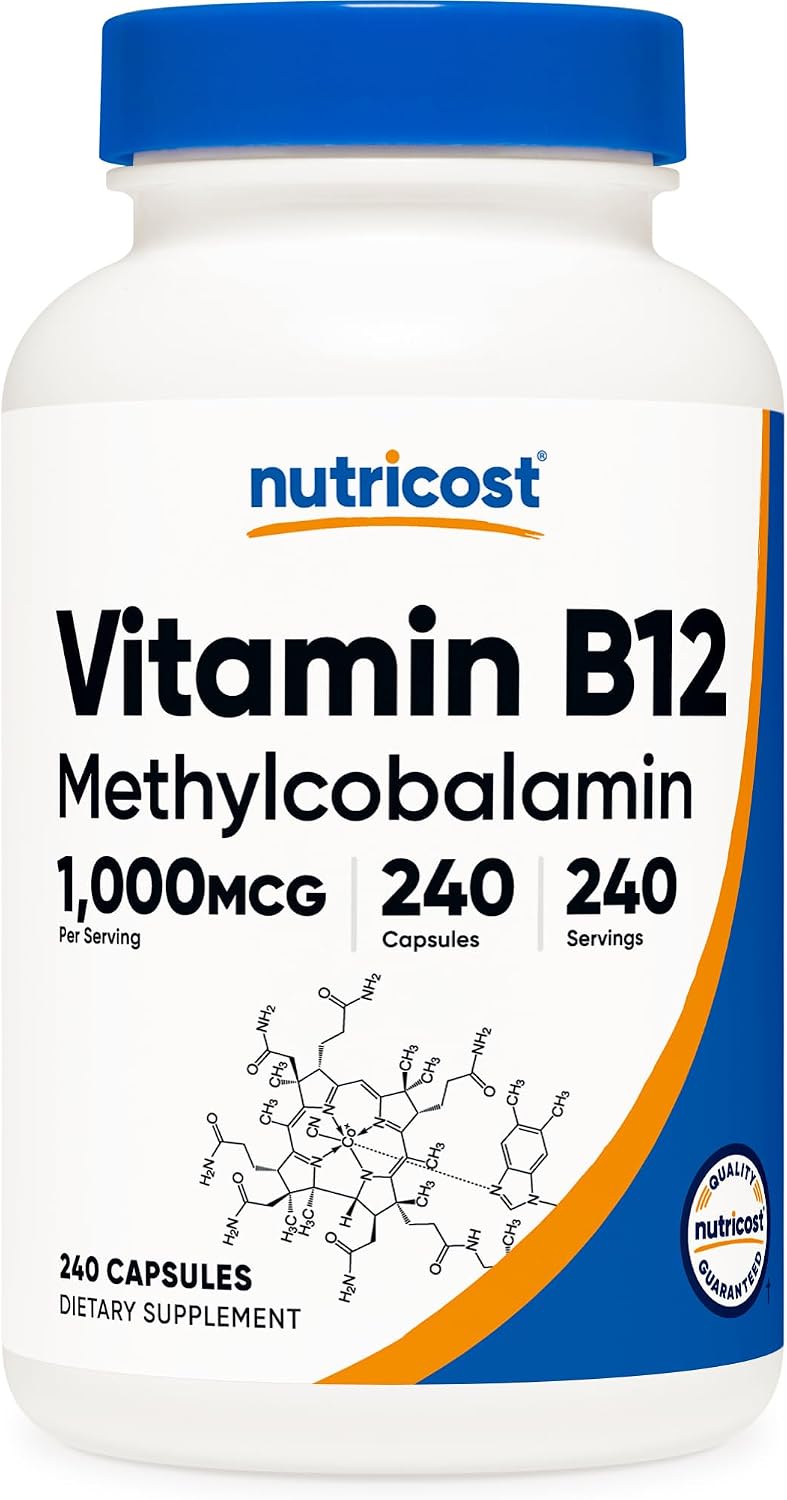 Nutricost Vitamin B12 (Methylcobalamin) 1000mcg, 120 Capsules - görsel 7
