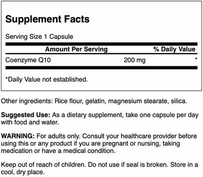 Swanson CoQ10 200 mg, 30 Capsules (Pack of 2)