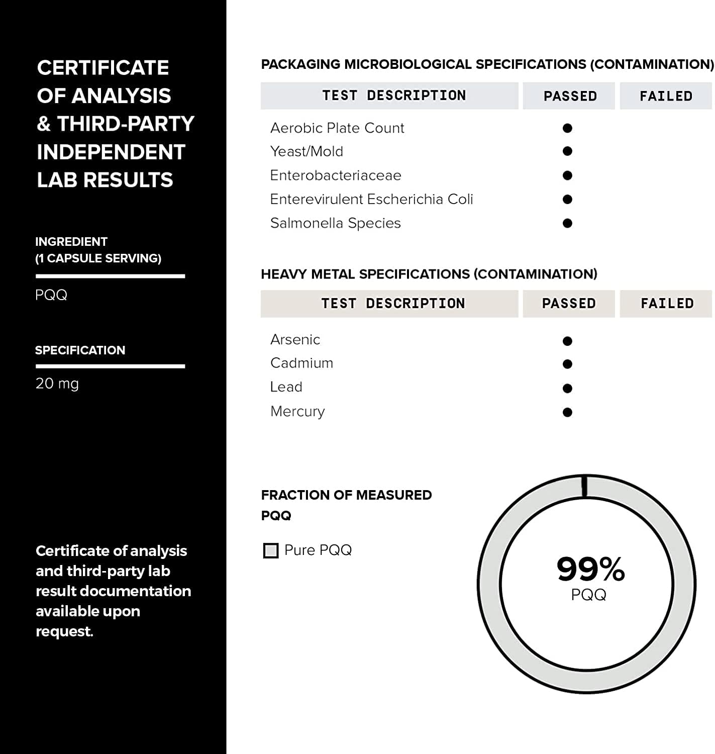 Toniiq PQQ 20mg - 99%+ Pure Pyrroloquinoline Quinone - 120 Vegetarian Capsules - görsel 4