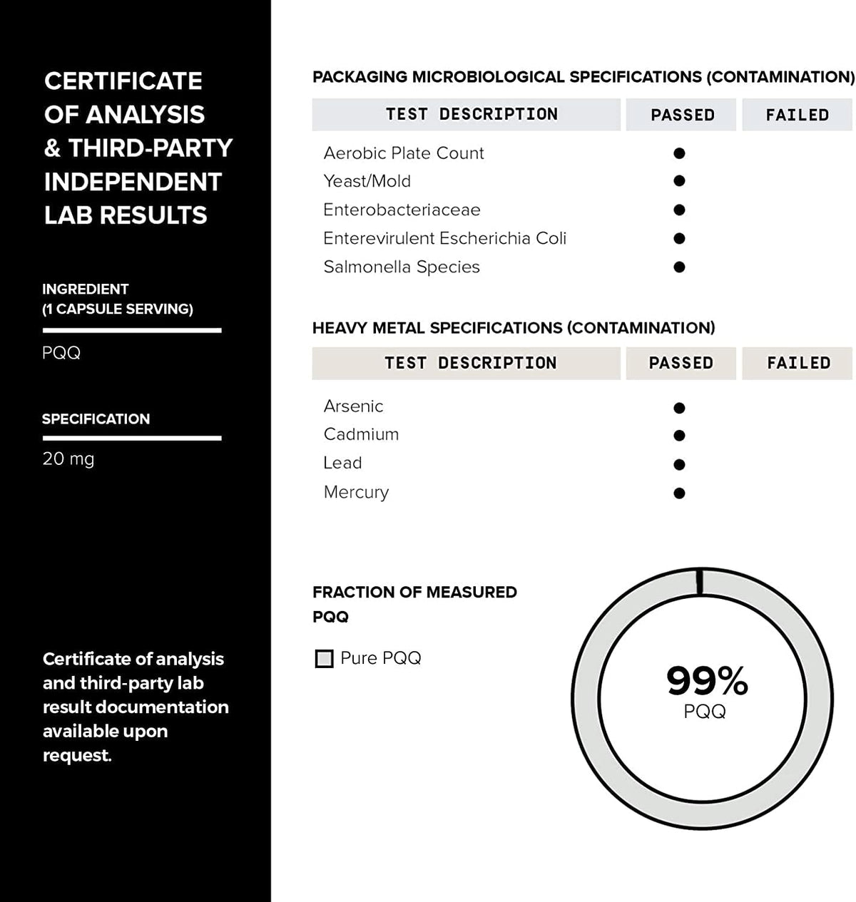 Toniiq PQQ 20mg - 99%+ Pure Pyrroloquinoline Quinone - 120 Vegetarian Capsules - görsel 4