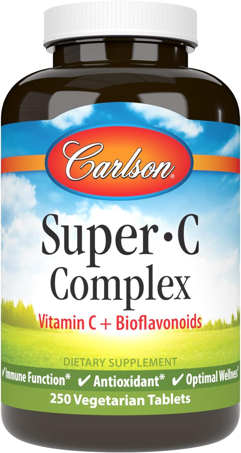 Carlson Super-C Complex - Vitamin C & Citrus Bioflavonoids, 250 Vegetarian Tablets - görsel 1