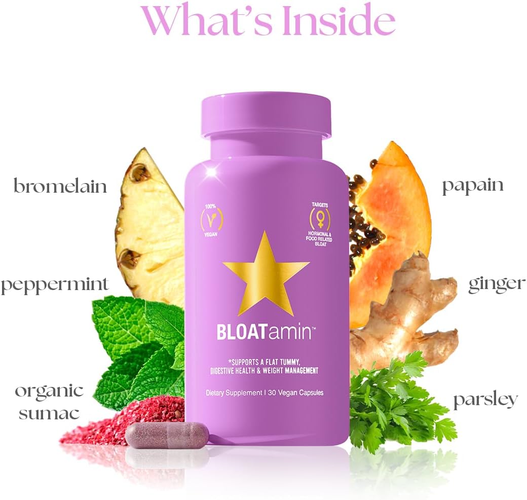 HAIRtamin BLOATamin - Vegan Digestive Enzymes for Bloating Relief (30 Capsules) - görsel 6