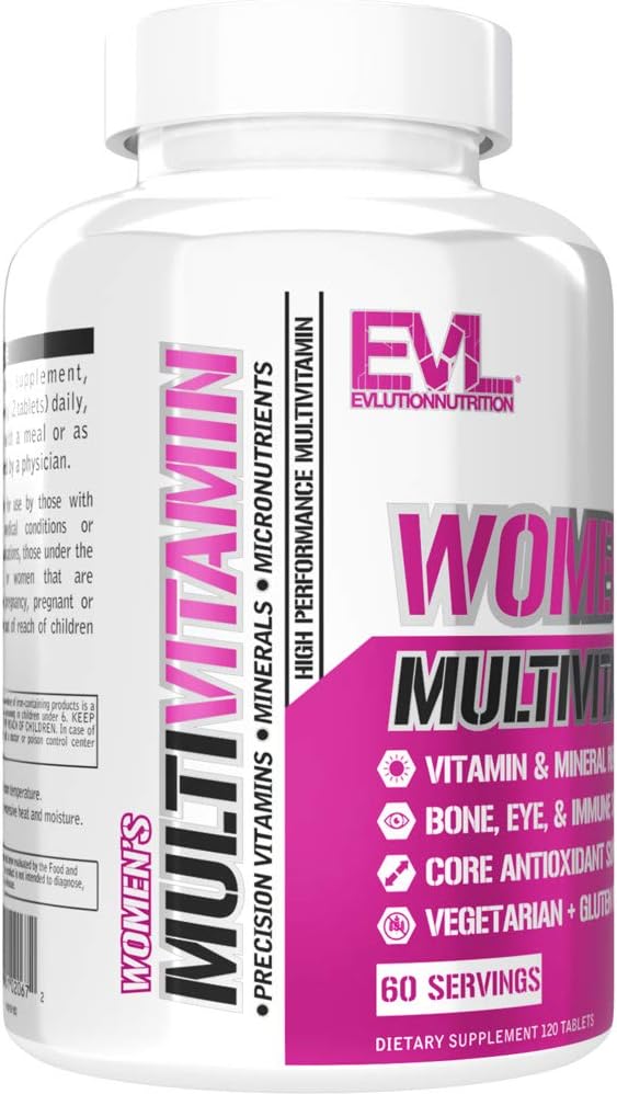 Evlution Nutrition Women's Multivitamin - Full Spectrum Vitamins & Minerals, Immune Health, Skin, Hair, Bone & Eye Health, 120 Tablets - görsel 4