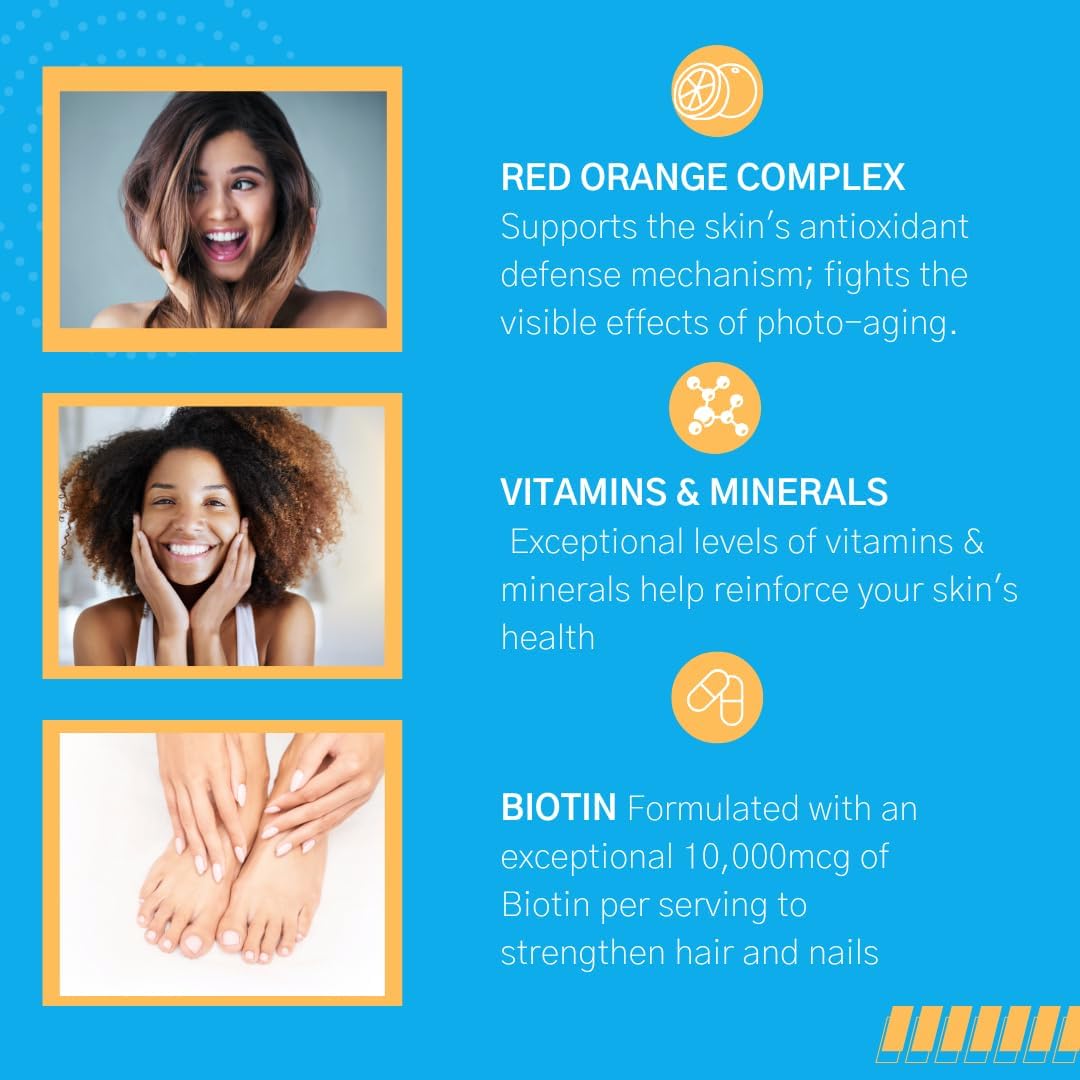 Consult Health Beaute Caps PRO: Biotin 10,500 mcg with Collagen & MSM for Hair, Skin & Nails – 180 Capsules - görsel 4